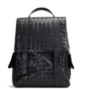 BT VENETA Leather Intrecciato Back To School Backpack - Black