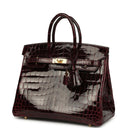 Birkin 25 Bordeaux Shiny Niloticus Crocodile Gold Hardware