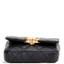 CH CC Flap Card Holder Belt Bag Lacquered Metal w/ Quilted Lambskin