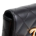 CH CC Flap Card Holder Belt Bag Lacquered Metal w/ Quilted Lambskin