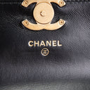 CH CC Flap Card Holder Belt Bag Lacquered Metal w/ Quilted Lambskin