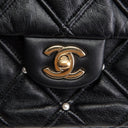 CH CC Flap Pearl Studded Quilted Lambskin - Black