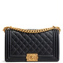 CH Caviar Medium Boy Bag - Black