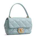 CH Lambskin Quilted Rectangular Mini Flap - Light Blue