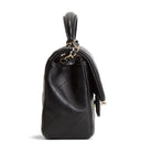 CH Quilted Lambskin Rectangular Flap Top Handle Mini - Black