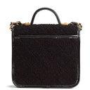 CH Tweed Top Handle School Memory Flap Bag - Black