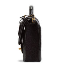 CH Tweed Top Handle School Memory Flap Bag - Black