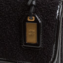 CH Tweed Top Handle School Memory Flap Bag - Black