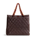 CH Vintage Lambskin Quilted CC Bakelite Turnlock Tote - Brown