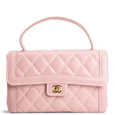 CH Vintage Surpique Wild Stitch Quilted Top Handle Bag - Pink