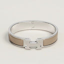 Clic H bracelet  silver marron glacé
