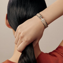 Clic H bracelet  silver marron glacé