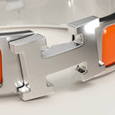Clic H bracelet  silver orange