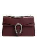 GU Leather Crystal Embellished Dionysus Small - Burgundy