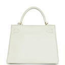 Kelly Retourne 28 White Clemence Gold Hardware