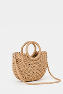 Medium Half-Moon Straw Bag